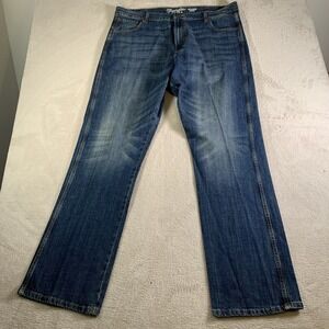 Wrangler Retro Jeans Mens 42x37 Medium Wash Blue Denim Relaxed Bootcut Western